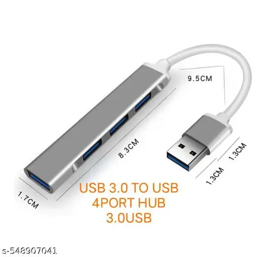 4-Port USB 3.0 Hub for PC – High-Speed Aluminum USB Hub Compatible with PC, CAR, Mak-Book, Mak- Pro, Mak mini, Mak, Surface Pro, and XPS. 4-Port High Speed USB Hub with Aluminium Shell