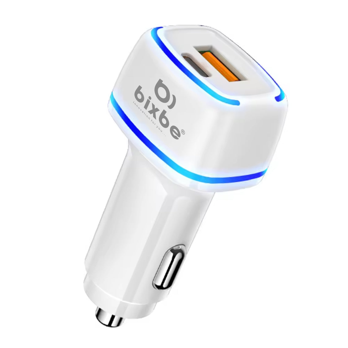 Bixbe 45 Watts Car Power 45 Dual Output Fast Car Charger with 100W Type-C Cable (1m), 45W Type-C PD & 18W USB, Charging Adapter Compatible with Cars for iPhone & Android Smartphone, Laptop(Black, White)