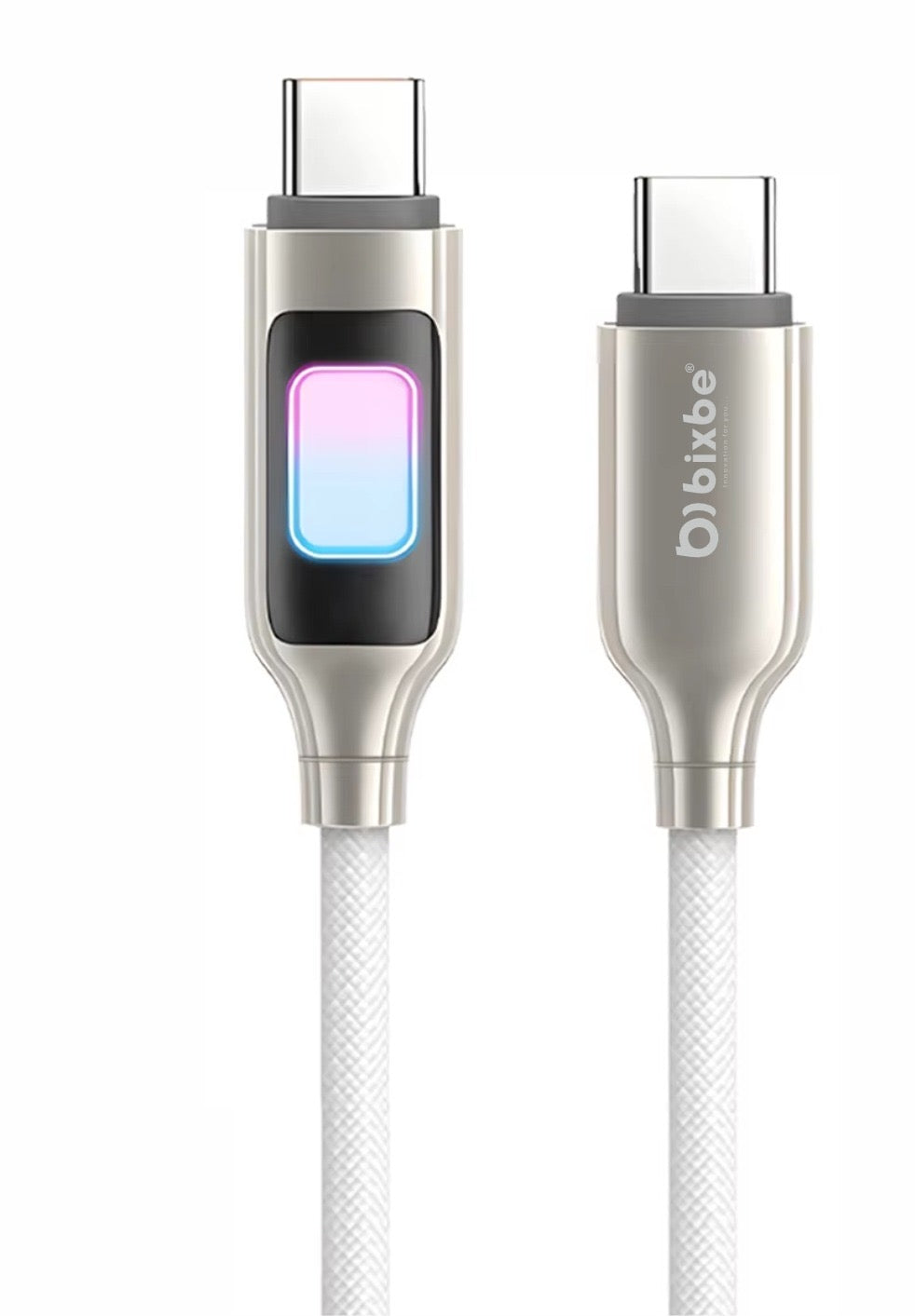 Bixbe Titanium 200w RGB Light Type C to Type C cable with Unbreakable wire