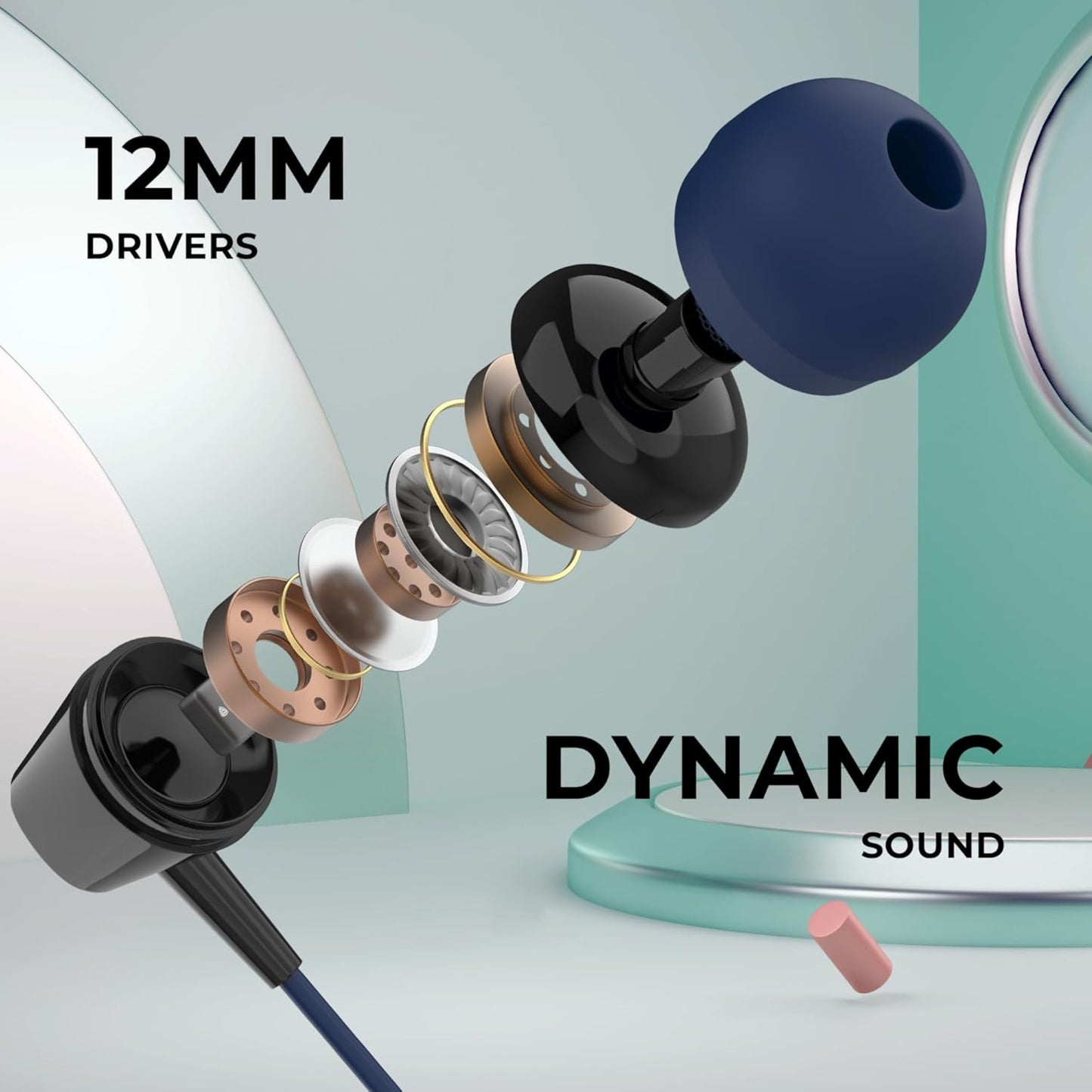 Bixbe Wireless Neckband Bluetooth Earphones – up to 60H Playtime  | Fast Charging | Heavy Bass | Red, Olive Green