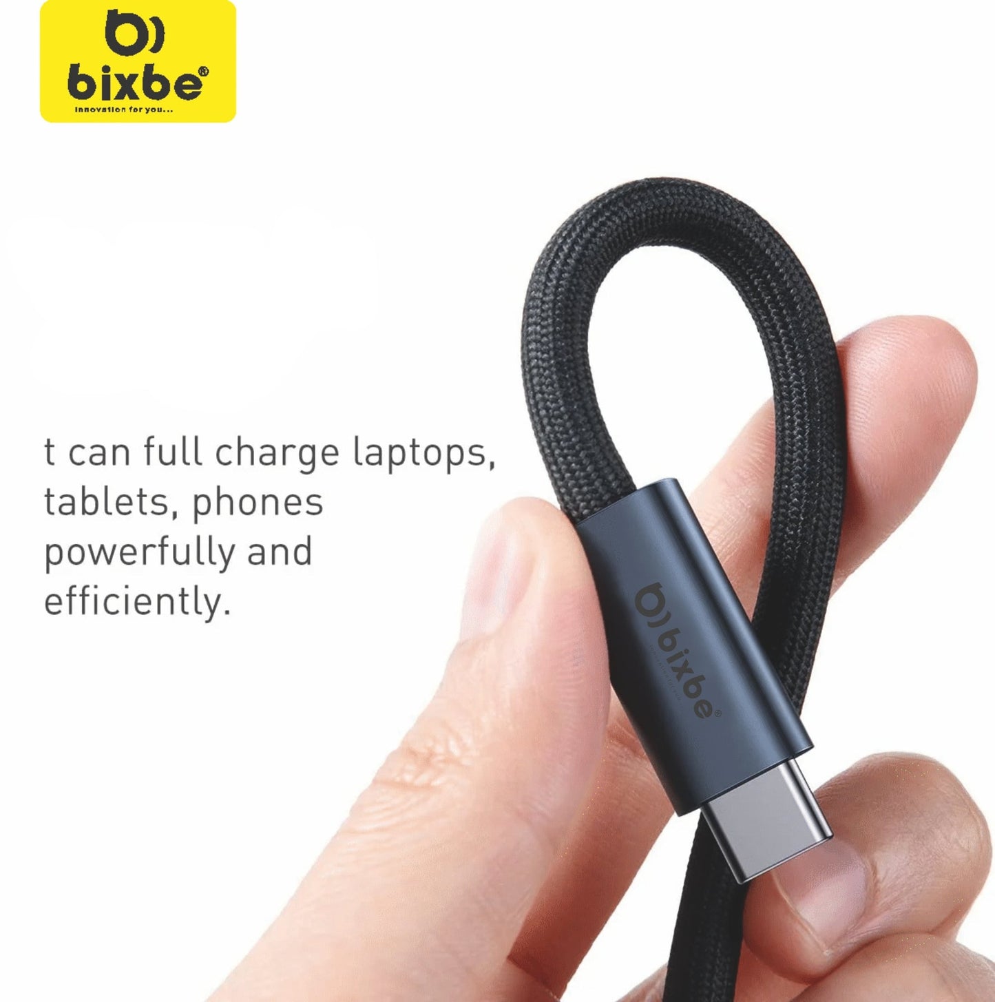 Bixbe Bullet 200w Type C to Type C Metal Braided Cable unbreakable wire