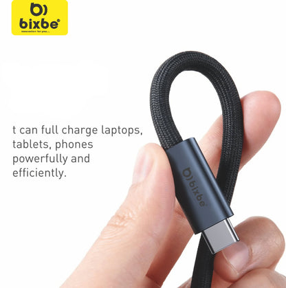 Bixbe Bullet 200w Type C to Type C Metal Braided Cable unbreakable wire