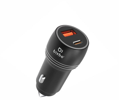 BIXBE 120w SUPERVOOC, SUPER Fast Car Charger,  Dual Port Car Charging Adapter with LED Light - Black [Car Charger Adapter for Android & iPhone]