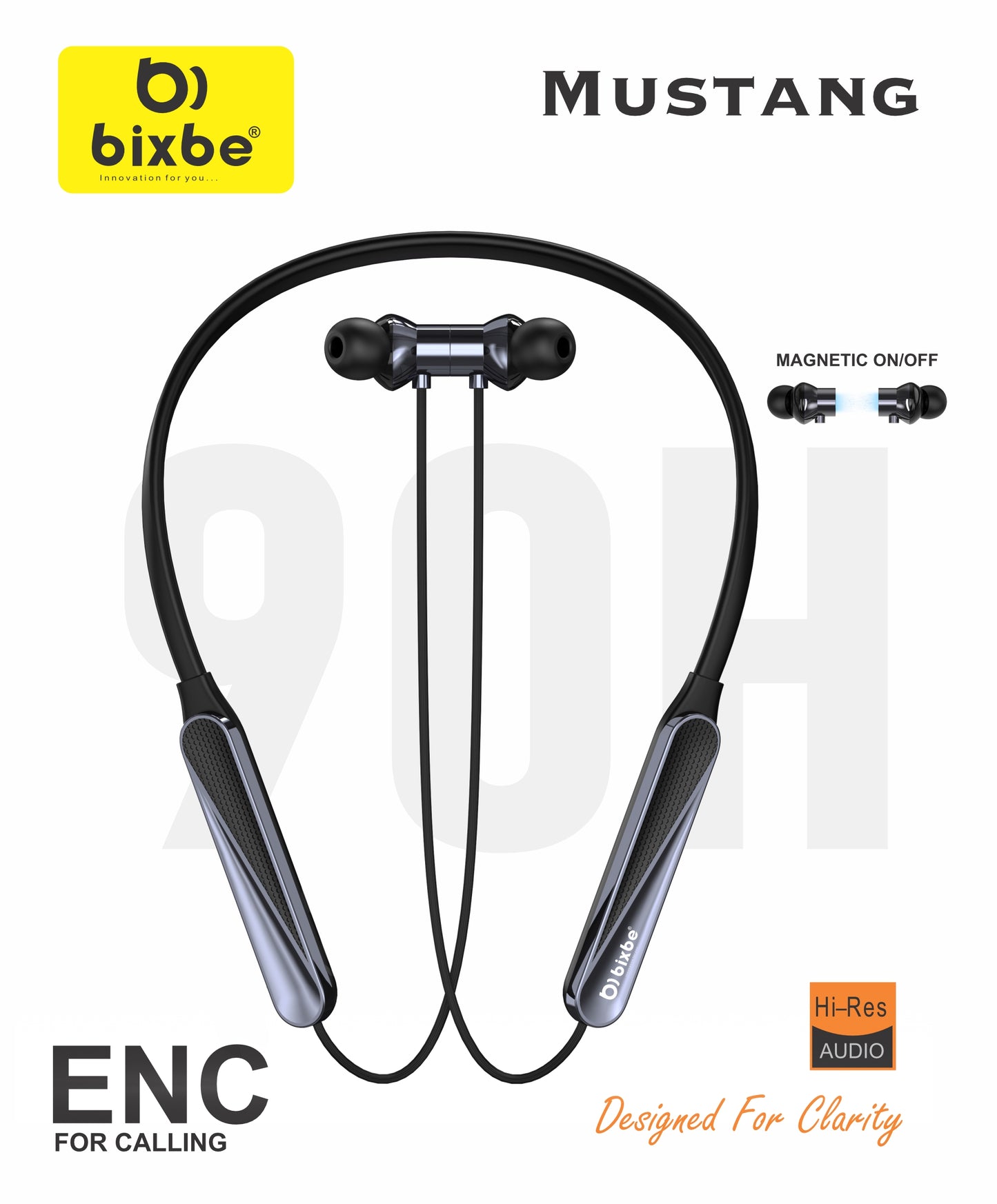Bluetooth Neckband Headphones | 90 Hours Playtime, Wireless in-Ear Earphones with Gaming Mode, Dual Bluetooth, Fast Charging, HD Mic & Deep Bass